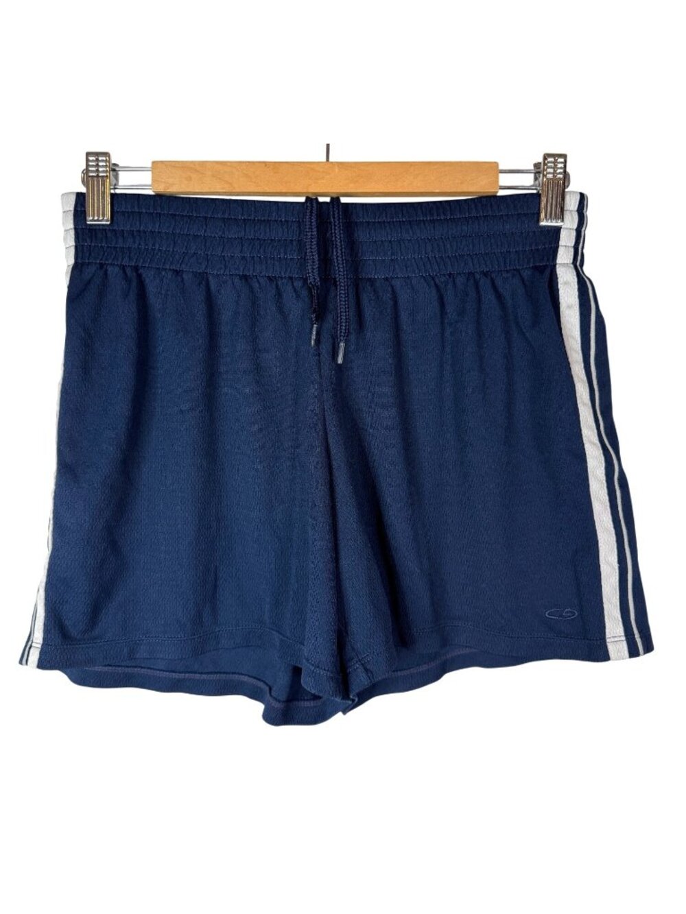 Champion Small Navy Athletic Shorts White Stripes Sportswear Minimalist